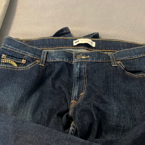 Levi’s superlow 524 dark rinse/wash jeans size 17 bootcut baggy relaxed casual - Picture 5 of 14